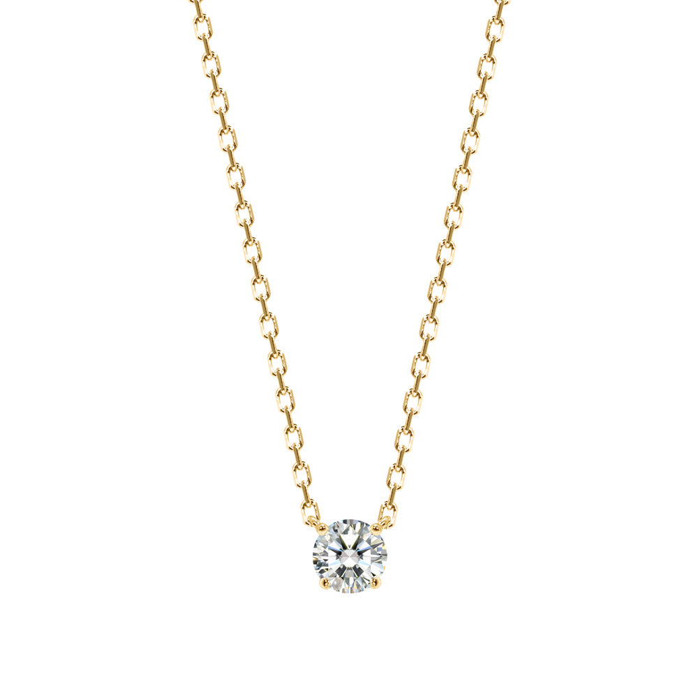 SV925 両吊り CZ一粒ネックレス|ダイヤ換算0.3ct・0.5ct・1ct相当