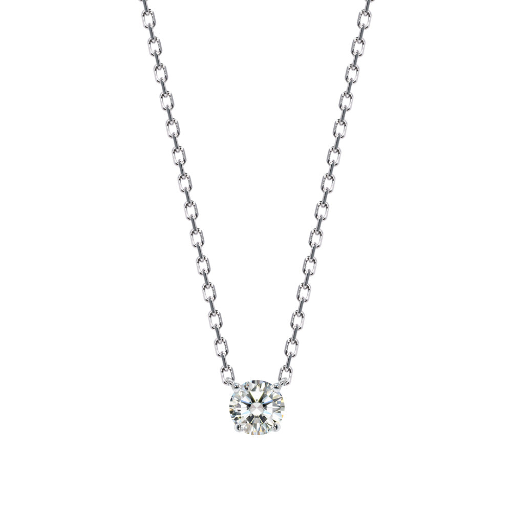 SV925 両吊り CZ一粒ネックレス|ダイヤ換算0.3ct・0.5ct・1ct相当