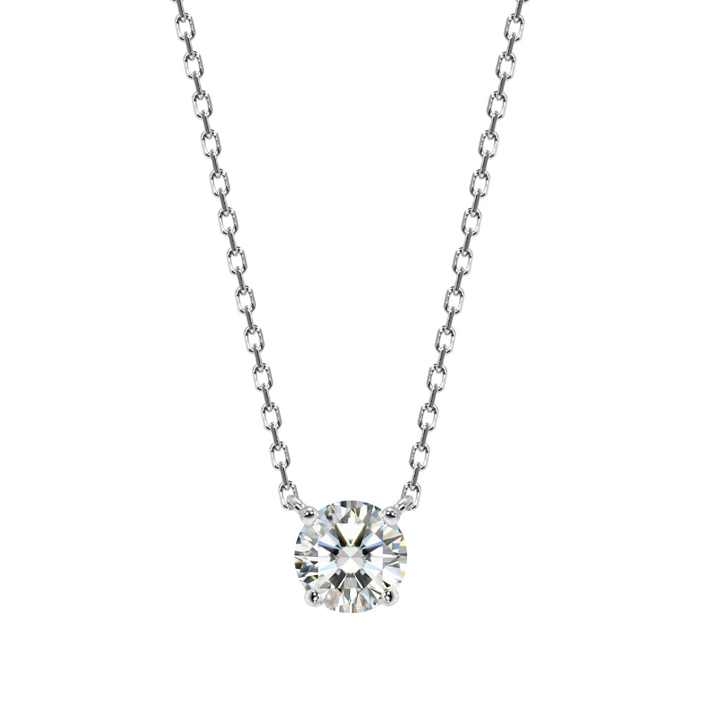 SV925 両吊り CZ一粒ネックレス|ダイヤ換算0.3ct・0.5ct・1ct相当