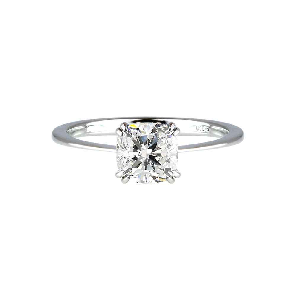 1ct クッションカット ラボグロウンダイヤモンド ソリティアリング