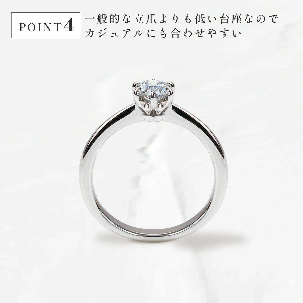 0.3ct ラボグロウンダイヤモンド 6本爪ソリティアリング