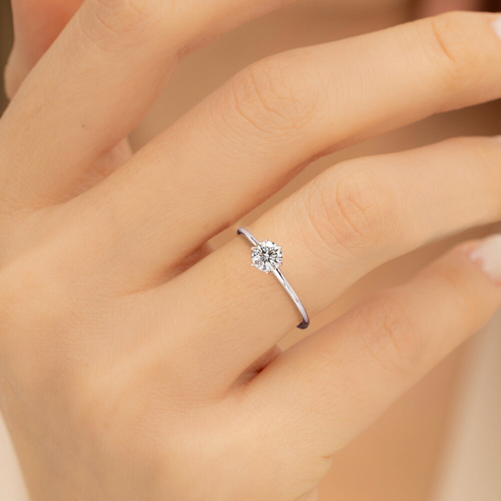 0.3ct ラボグロウンダイヤモンド 6本爪ソリティアリング