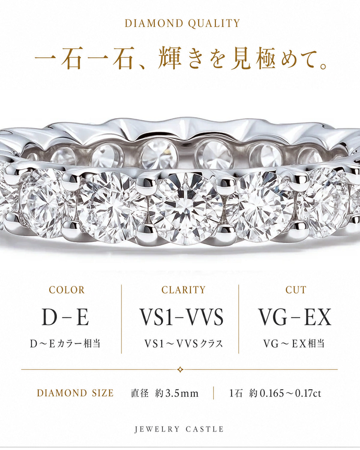 約3ct ラボグロウンダイヤモンド フルエタニティリング