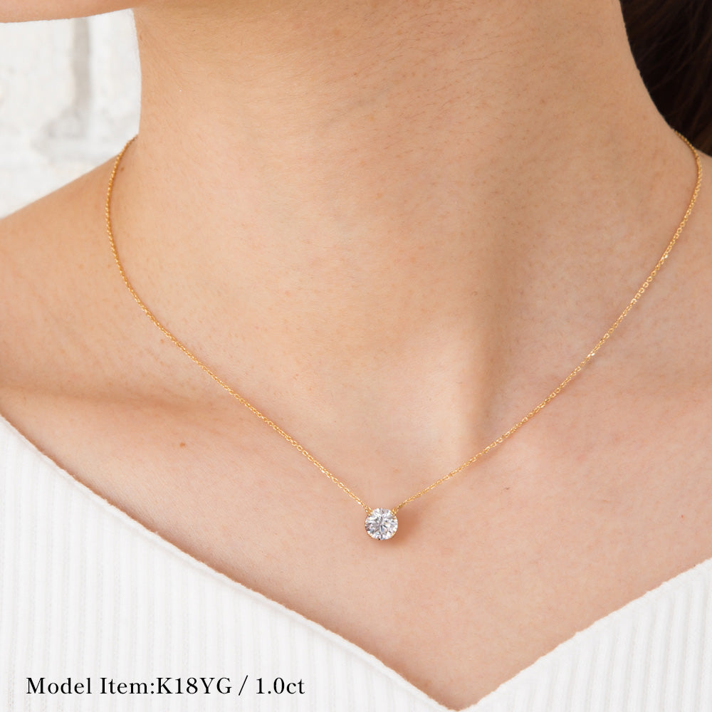 Lab-Grown Diamond Dual-Bail Necklace | Triple Prong 0.5ct / 1ct