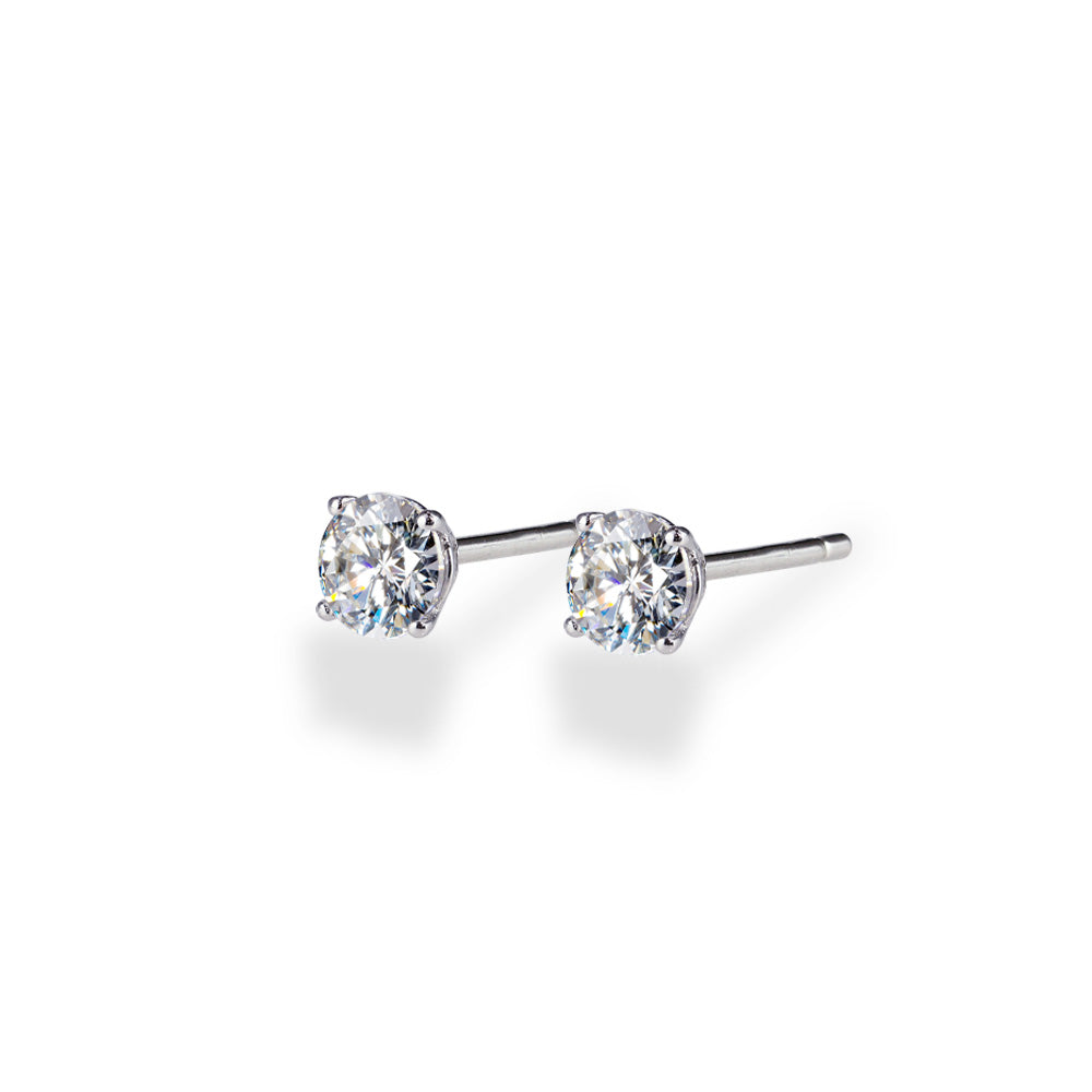 ラボグロウンダイヤモンド 4本爪 一粒ピアス(両耳・計0.6ct/1ct/2ct)