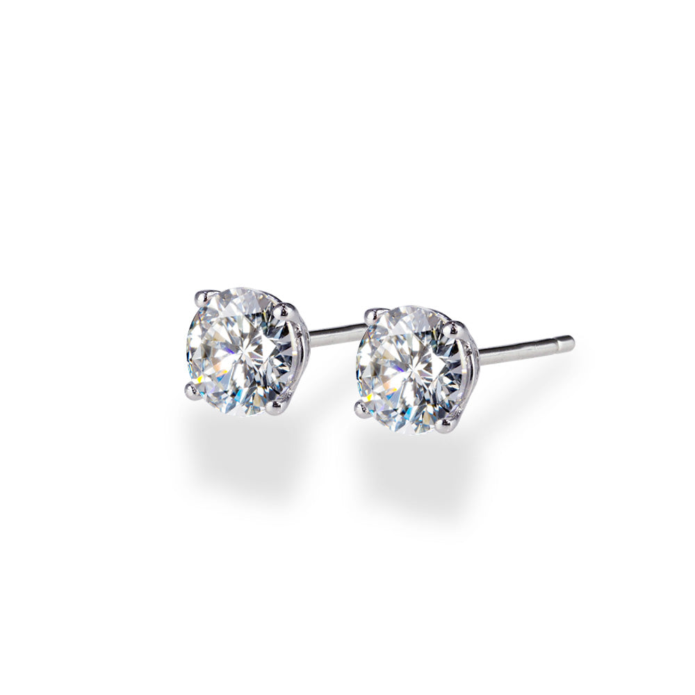 ラボグロウンダイヤモンド 4本爪 一粒ピアス(両耳・計0.6ct/1ct/2ct)