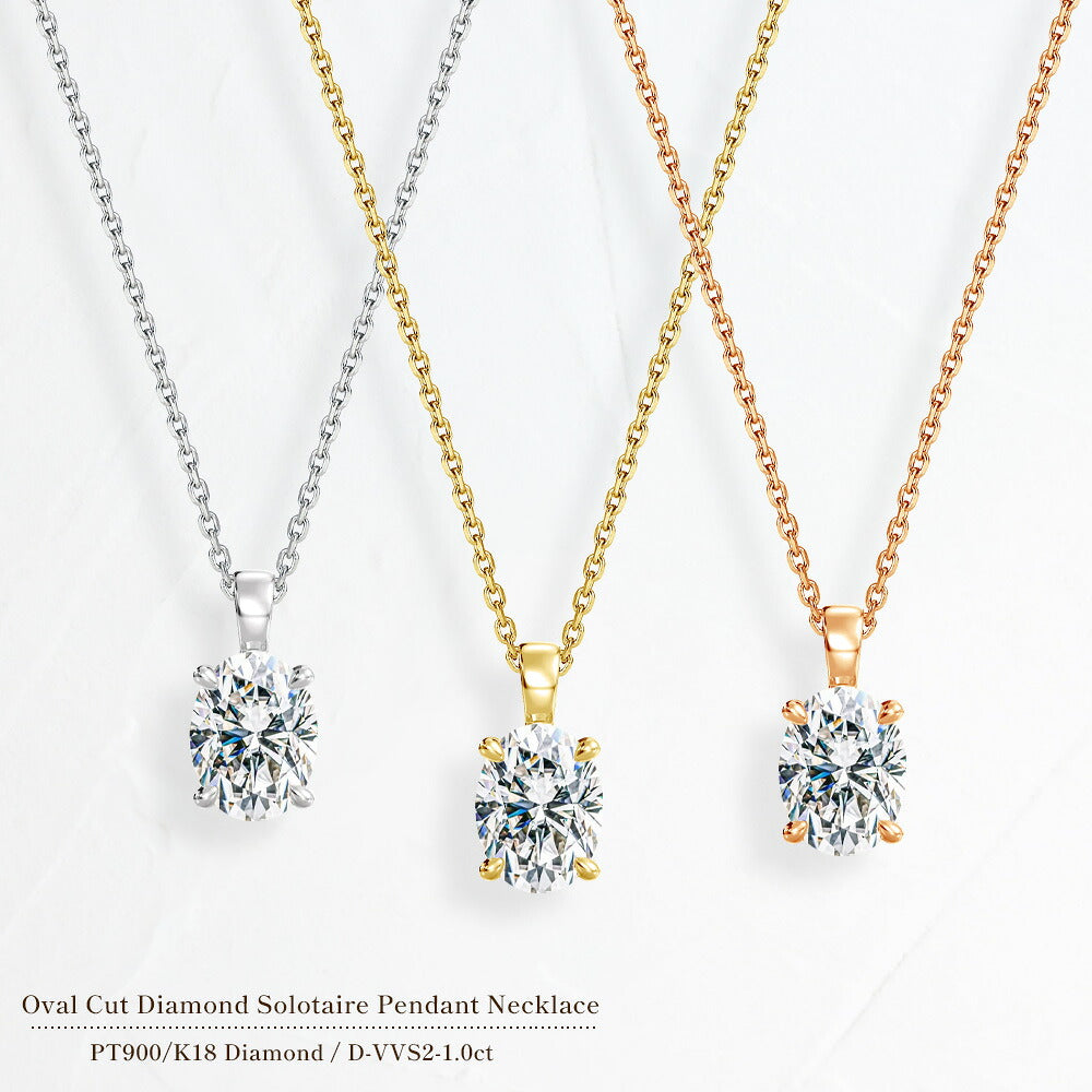 1ct オーバルカット ラボグロウンダイヤモンド 一粒ネックレス 商品画像 2