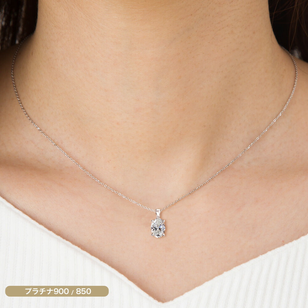 1ct オーバルカット ラボグロウンダイヤモンド 一粒ネックレス 商品画像 4