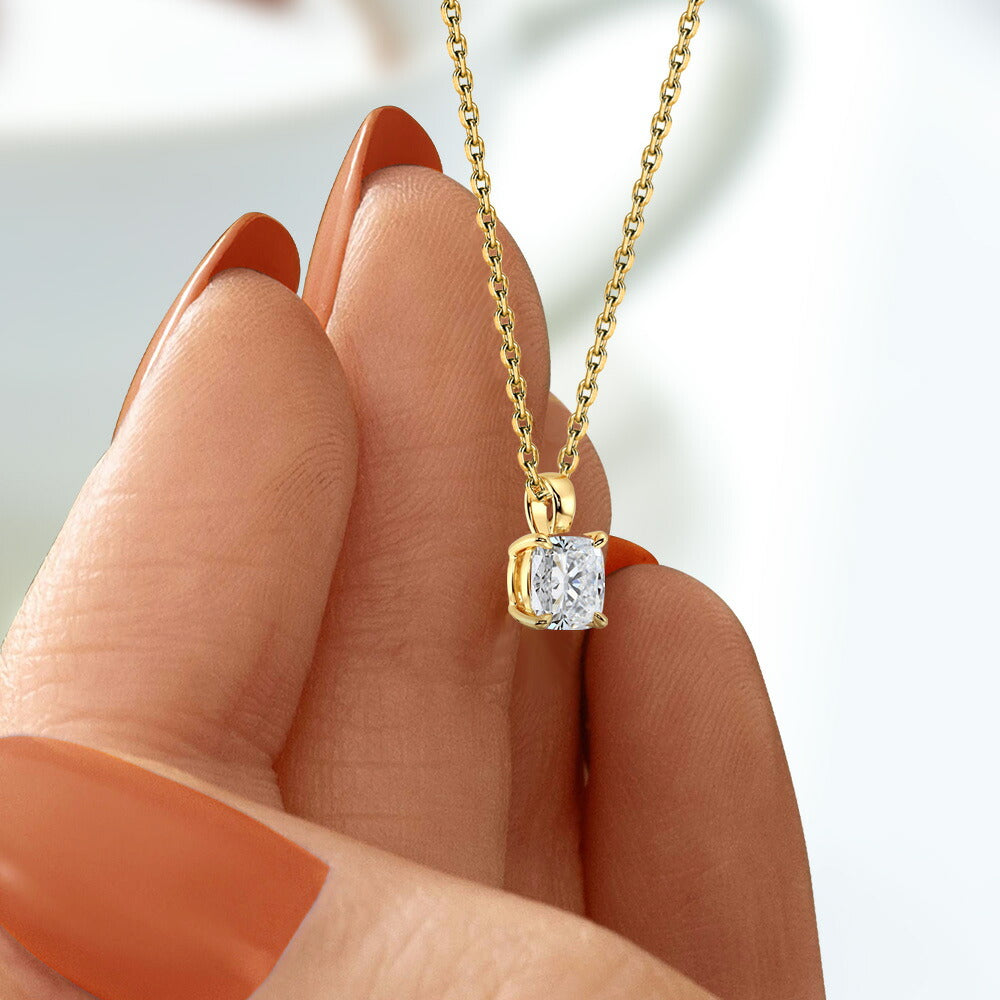 1ct クッションカット ラボグロウンダイヤモンド 一粒ネックレス 商品画像 5