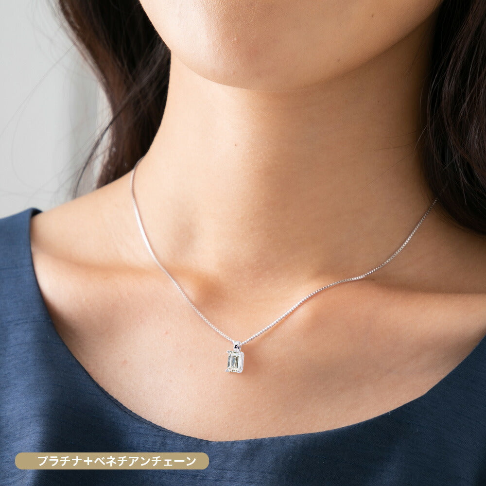1ct エメラルドカット ラボグロウンダイヤモンド 一粒ネックレス 商品画像 9