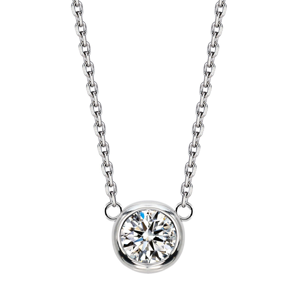0.5ct・1ct ラボグロウンダイヤモンド 両吊り覆輪ネックレス