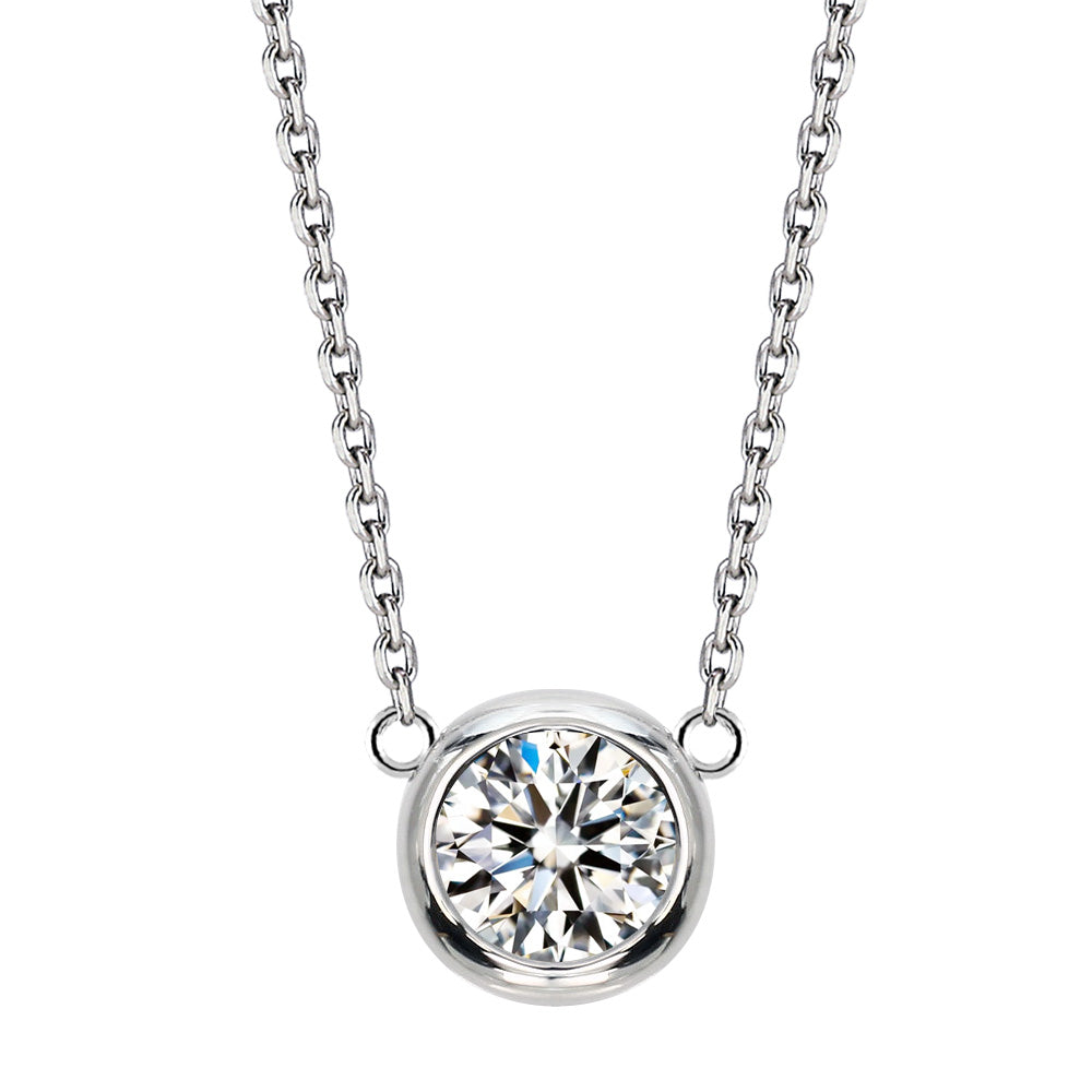 0.5ct・1ct ラボグロウンダイヤモンド 両吊り覆輪ネックレス