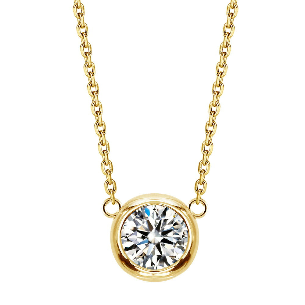 0.5ct・1ct ラボグロウンダイヤモンド 両吊り覆輪ネックレス