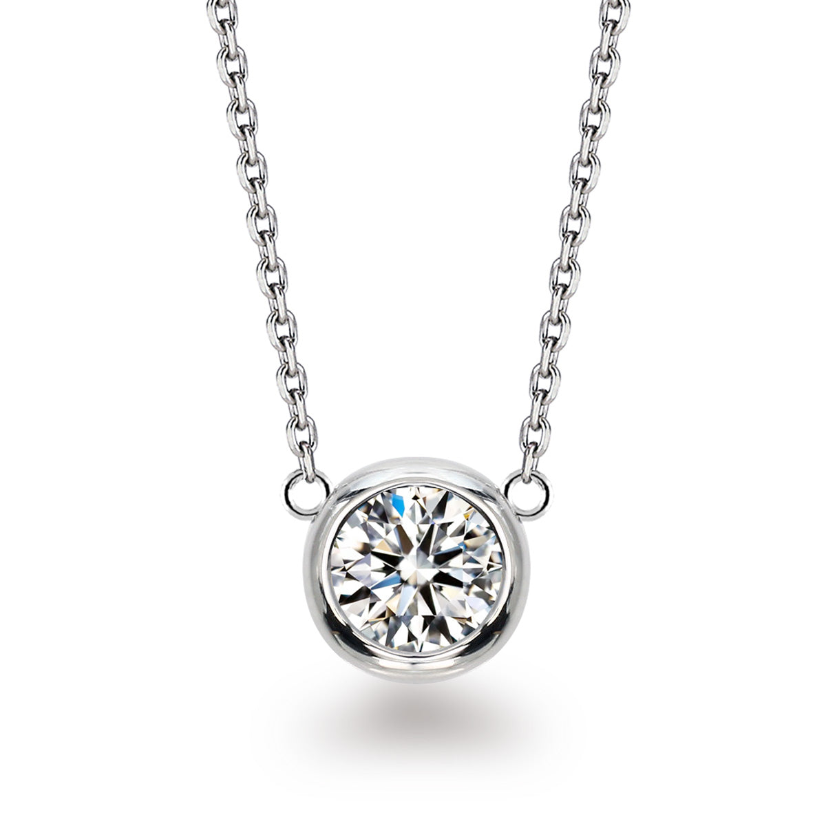 0.5ct・1ct ラボグロウンダイヤモンド 両吊り覆輪ネックレス