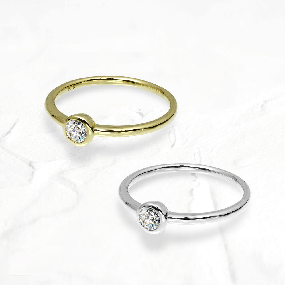 0.3ct ラボグロウンダイヤモンド 覆輪留め一粒リング 商品画像 2