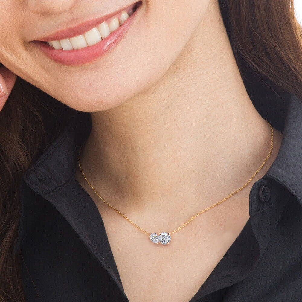 Total 0.86ct Toi et Moi Lab-Grown Diamond Necklace