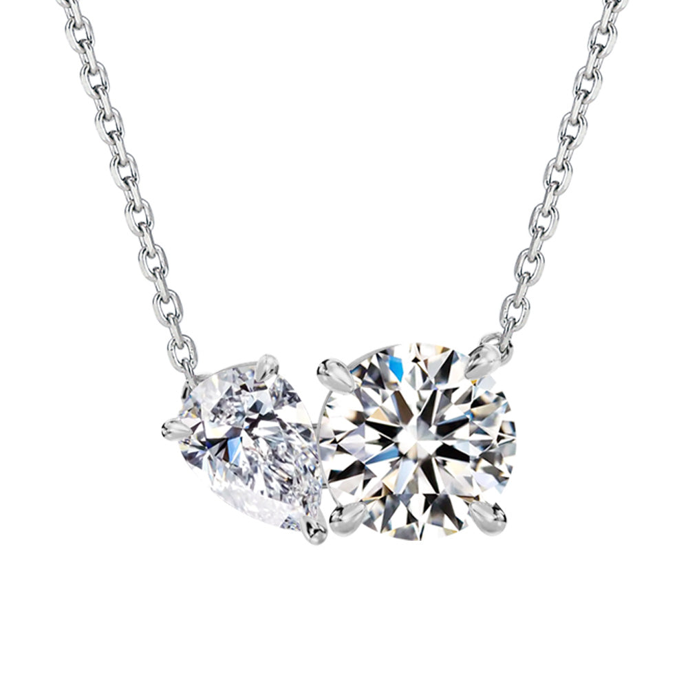 Total 0.86ct Toi et Moi Lab-Grown Diamond Necklace