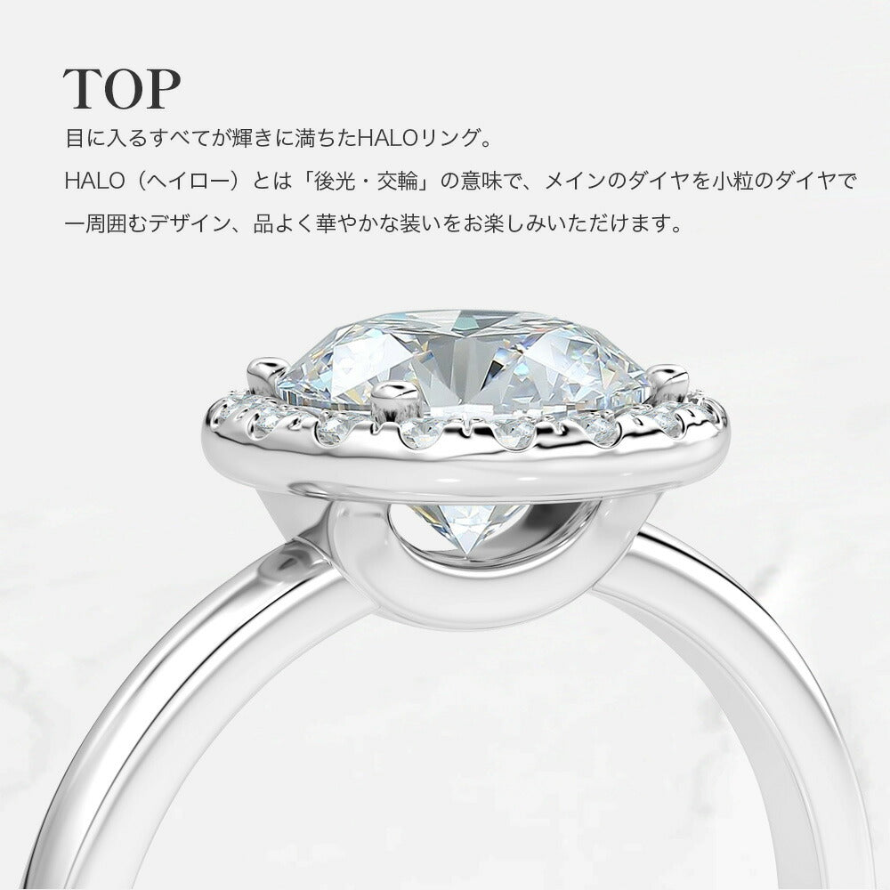計1.75ct ヘイロー ラボグロウンダイヤモンド リング 商品詳細