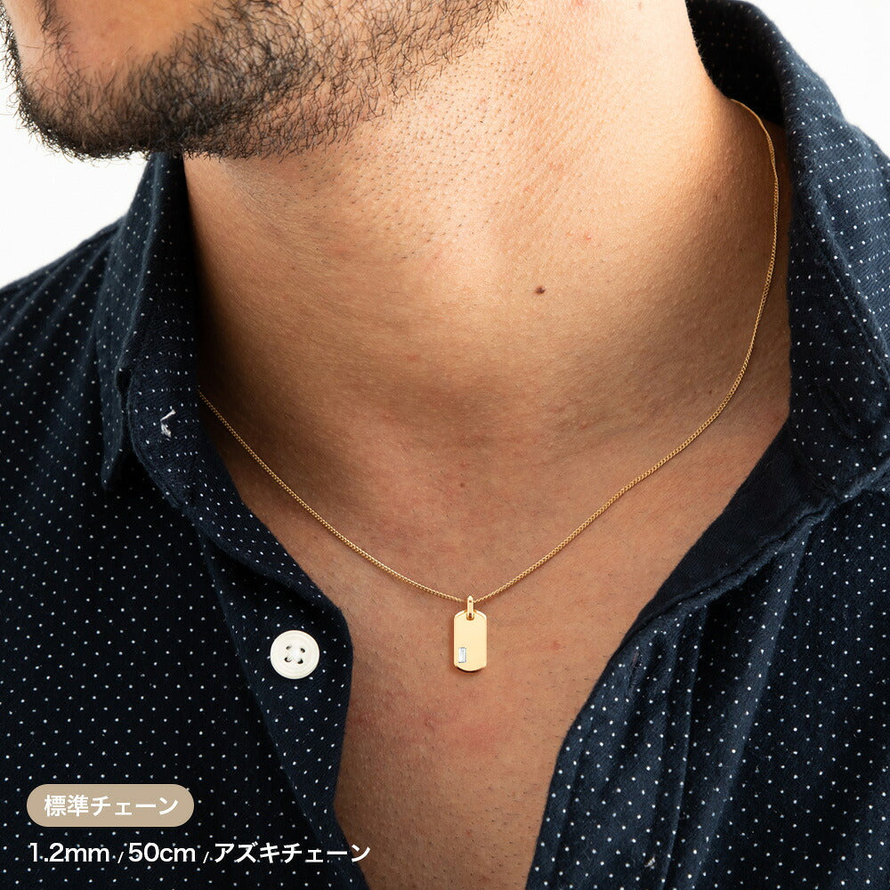 K18イエローゴールド インゴットネックレス カットあずき1.2mm・50cmの着用例