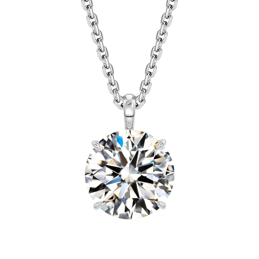 プラチナ900/850 3ct ラウンドネックレス 白背景