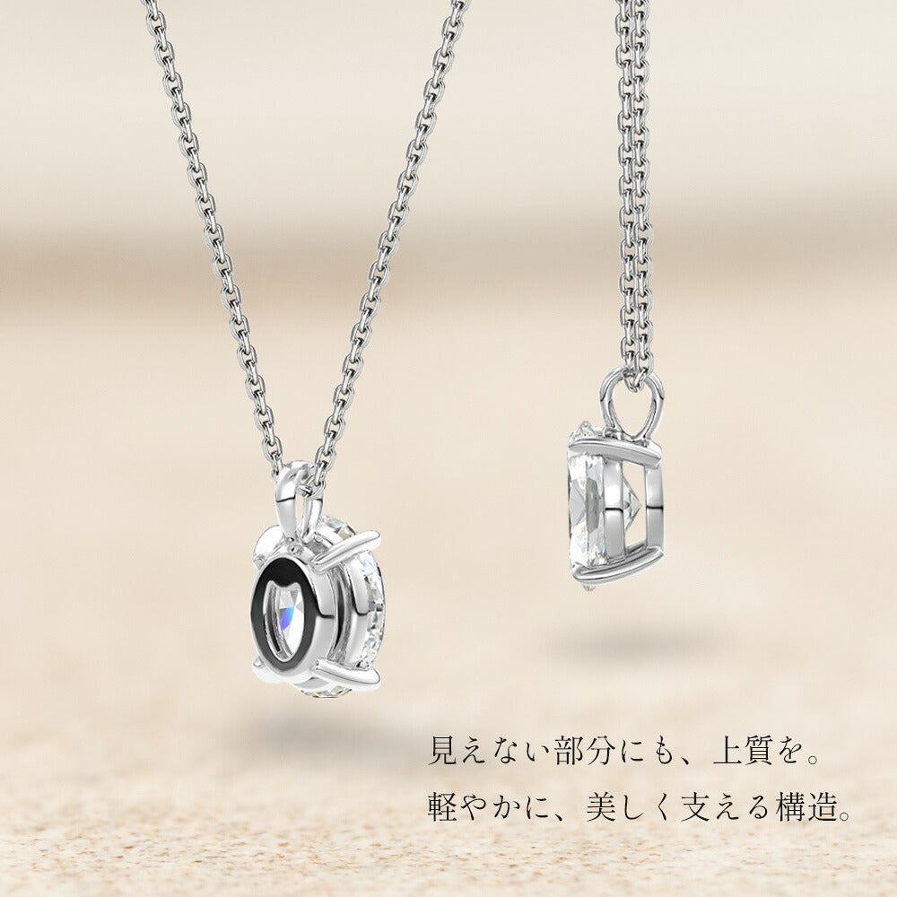 オーバルペンダントの裏側と側面