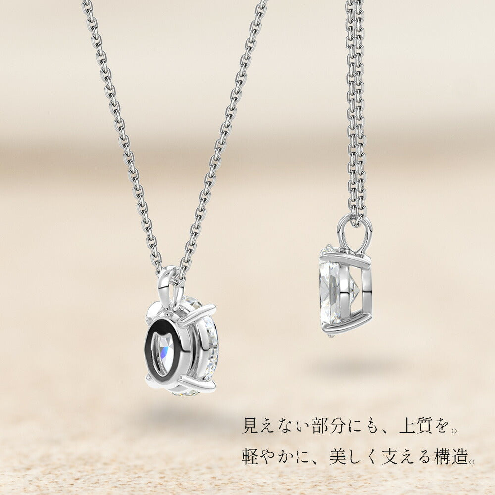 オーバルペンダントの裏側と側面