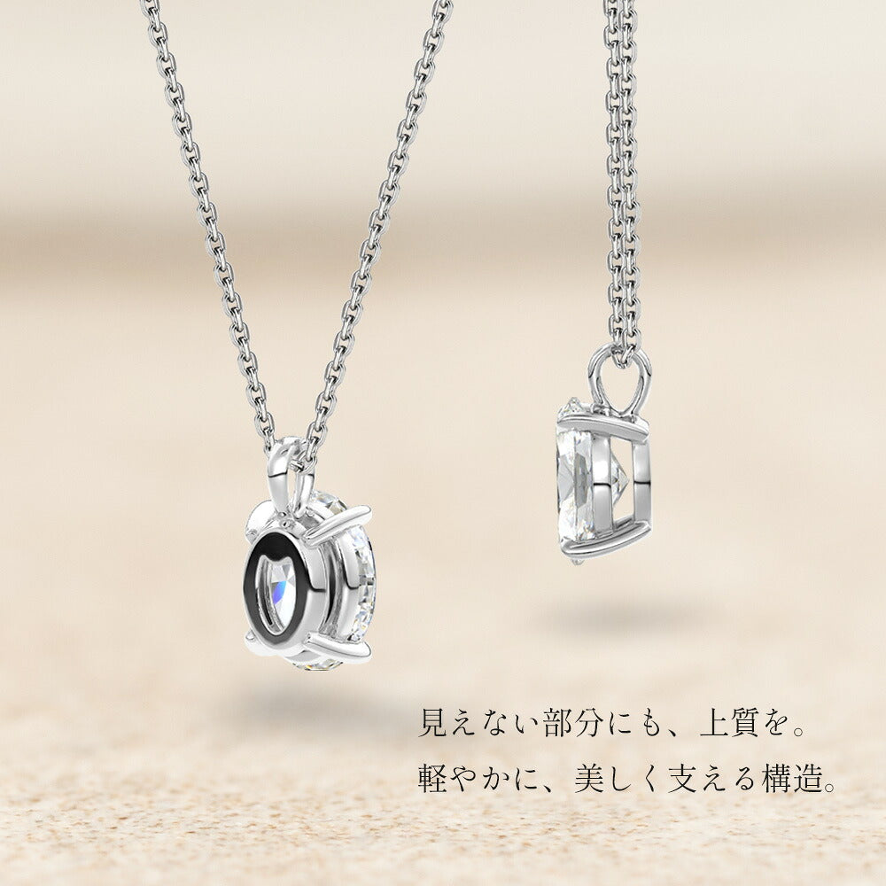 オーバルペンダントの裏側と側面