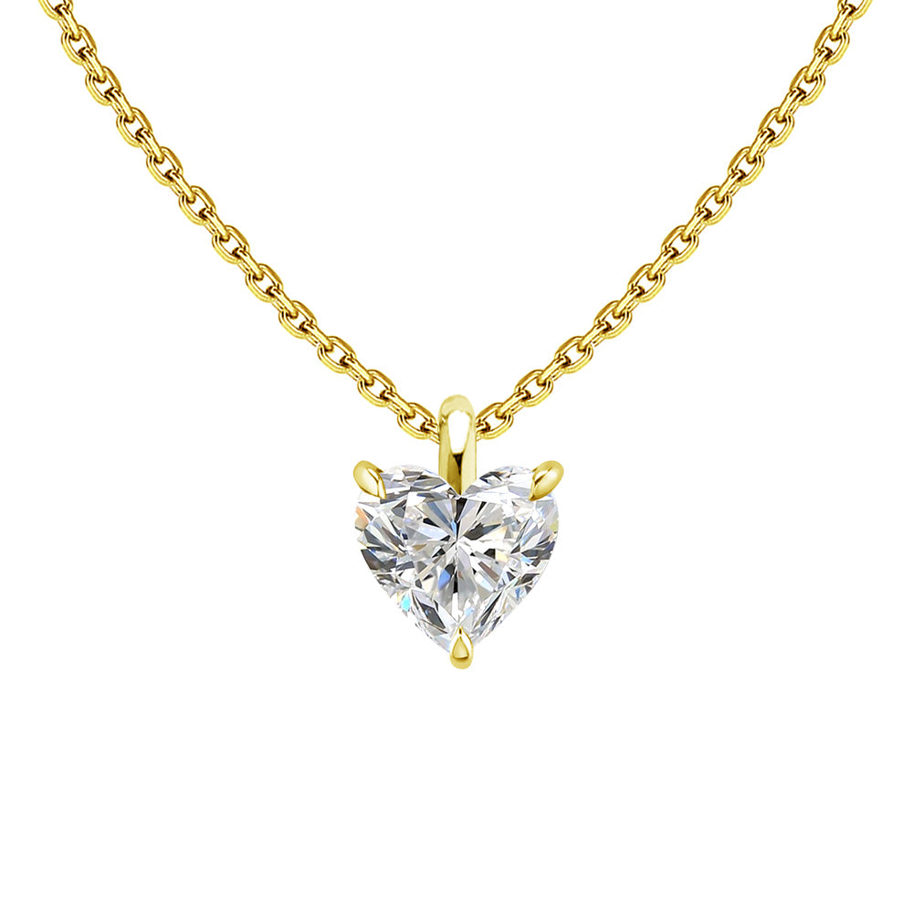 Pt900/K18YG Approx. 0.3ct Lab-Grown Diamond Solitaire Necklace | Choice of 7 Shapes