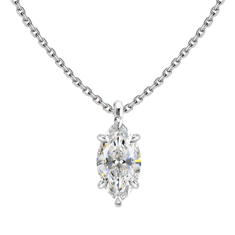 Pt900/K18YG Approx. 0.3ct Lab-Grown Diamond Solitaire Necklace | Choice of 7 Shapes