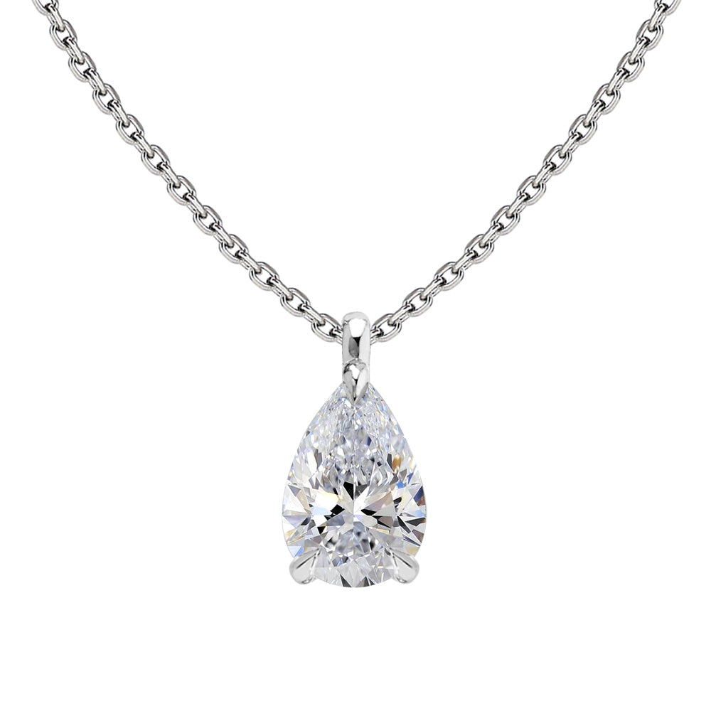 Pt900/K18YG Approx. 0.3ct Lab-Grown Diamond Solitaire Necklace | Choice of 7 Shapes