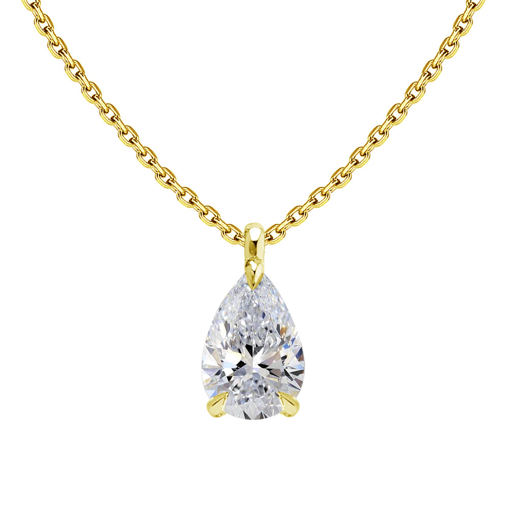 Pt900/K18YG Approx. 0.3ct Lab-Grown Diamond Solitaire Necklace | Choice of 7 Shapes