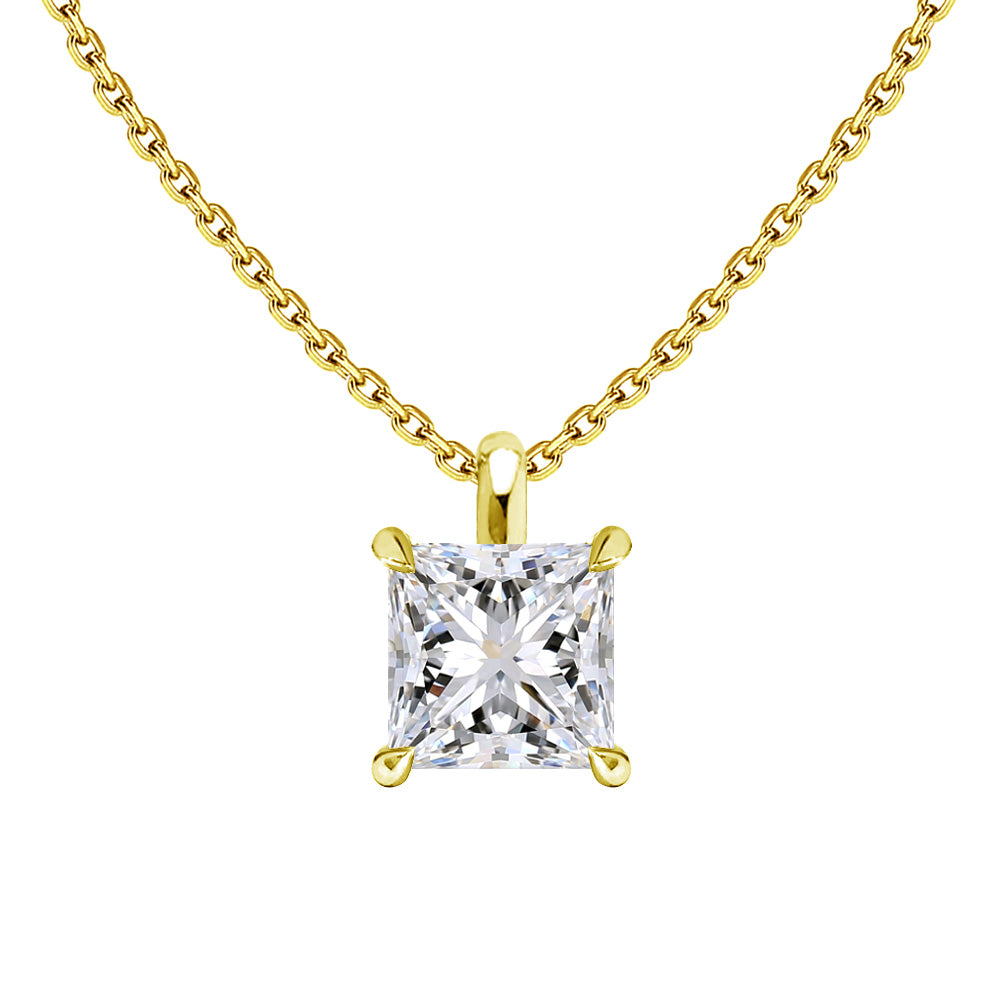 Pt900/K18YG Approx. 0.3ct Lab-Grown Diamond Solitaire Necklace | Choice of 7 Shapes