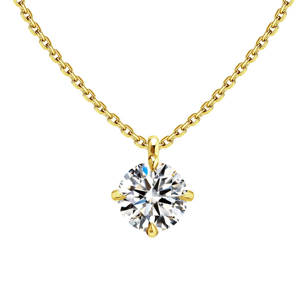 Pt900/K18YG Approx. 0.3ct Lab-Grown Diamond Solitaire Necklace | Choice of 7 Shapes