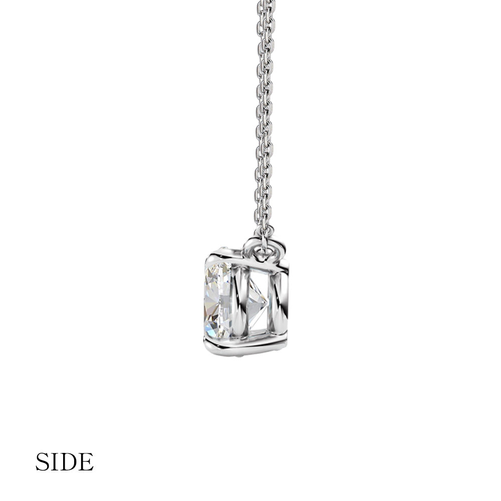 Pt900/K18 1ct Oval Lab-Grown Diamond Double-Bail Necklace