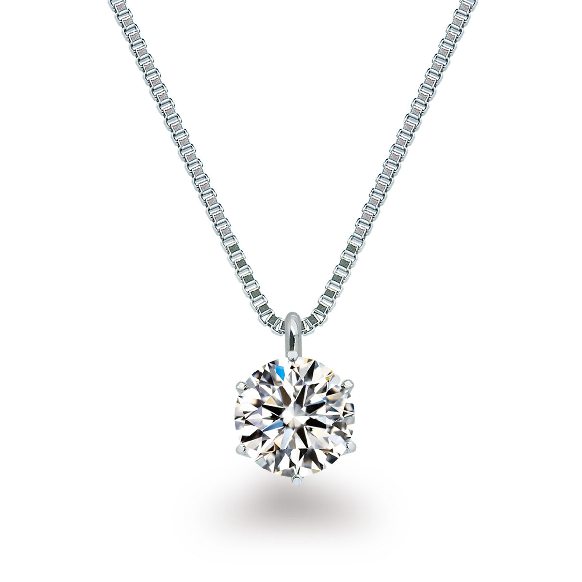 0.5ct ラボグロウンダイヤモンド 6本爪ネックレス