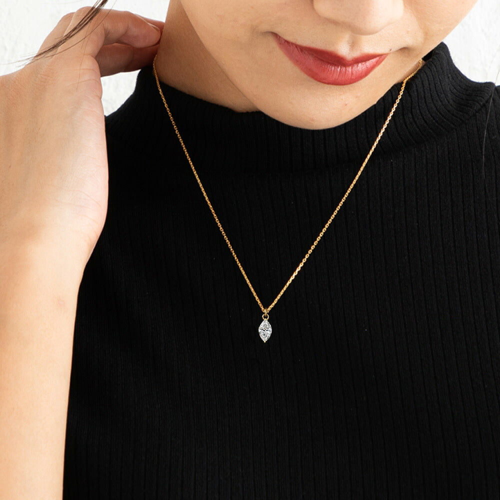 0.5ct・1ct マーキスカット ラボグロウンダイヤモンド 一粒ネックレス