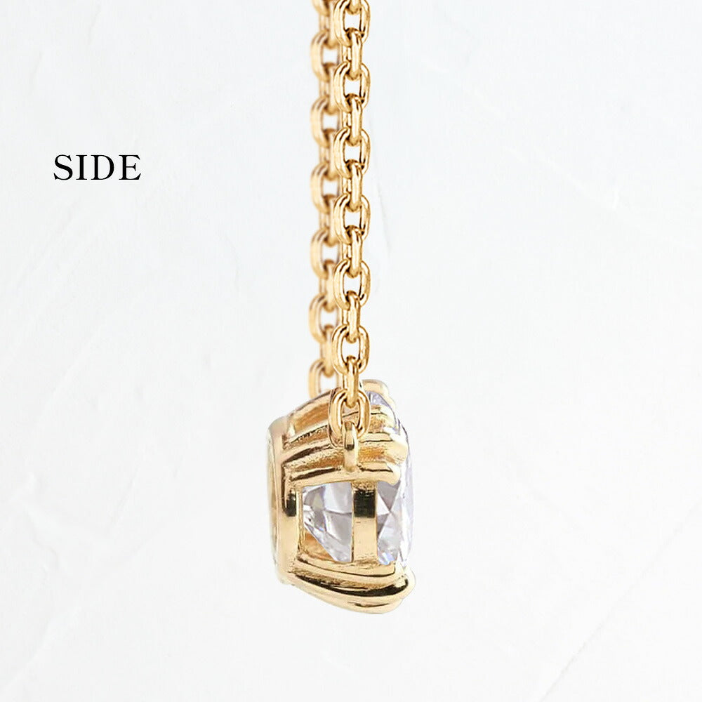 Pt900/K18 モアサナイト トリプル爪 両吊りネックレス|0.5ct・1ct 商品詳細・サイズ