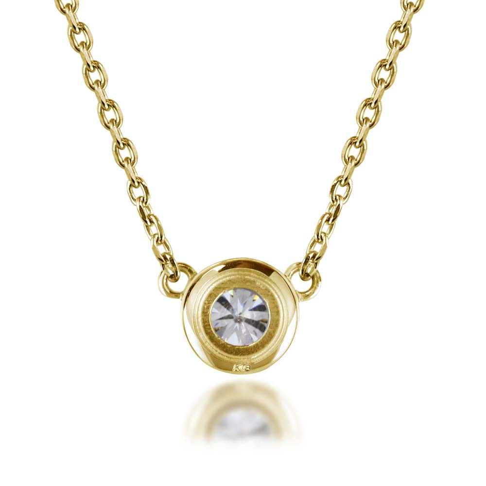 K18 モアサナイト ベゼルネックレス|0.3ct・0.5ct・1ct 商品詳細・サイズ
