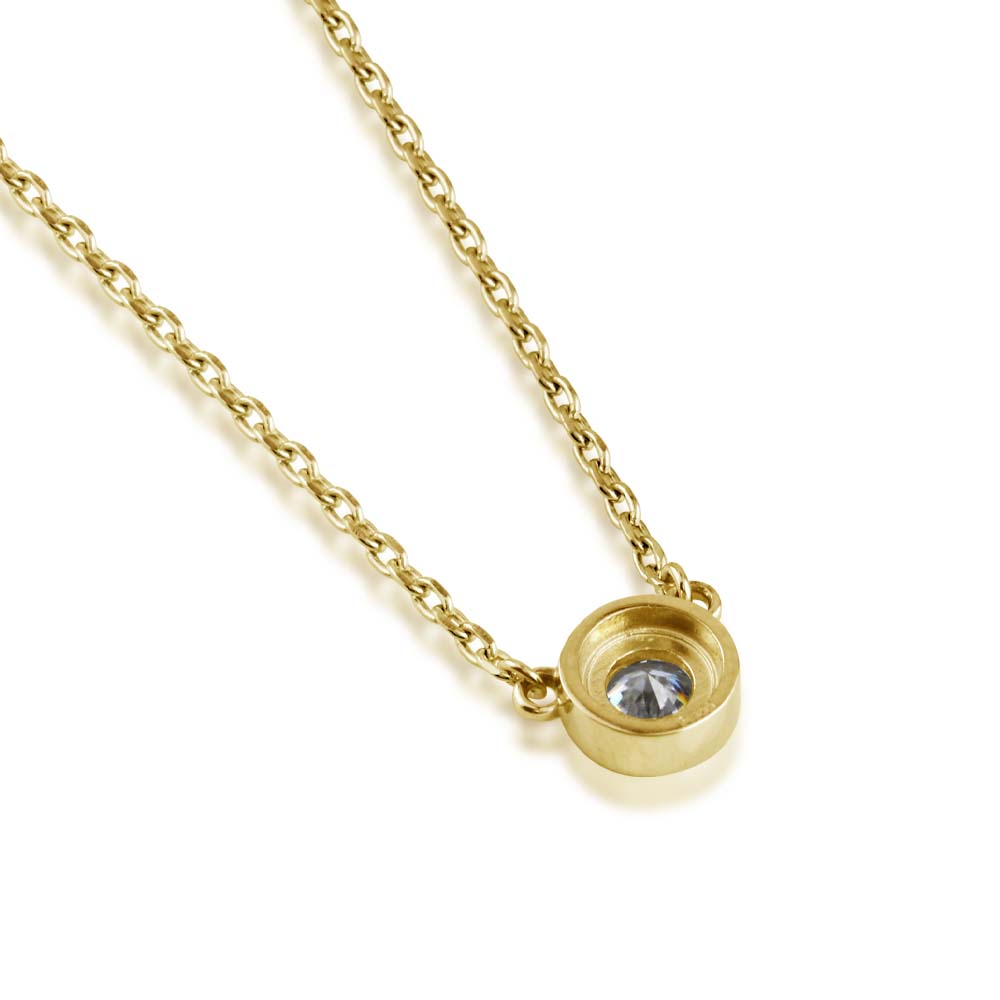 K18 モアサナイト ベゼルネックレス|0.3ct・0.5ct・1ct 商品詳細・サイズ