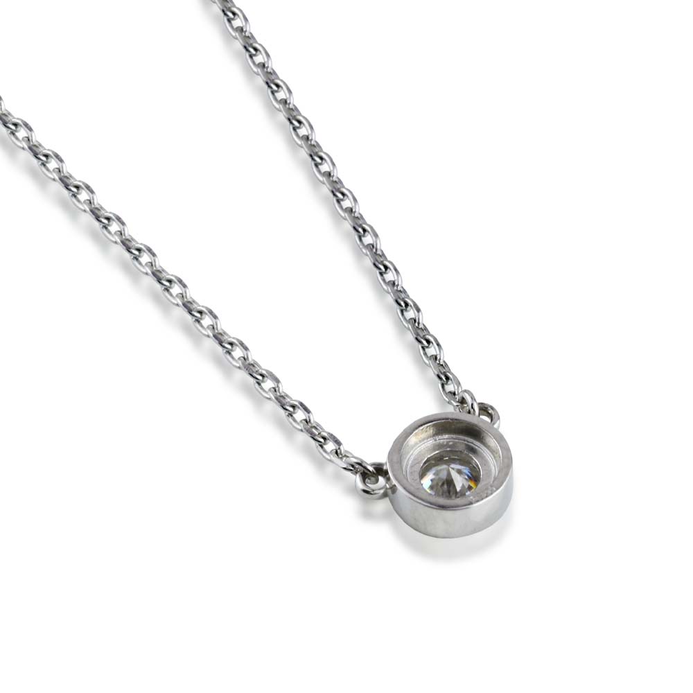 Pt900 モアサナイト ベゼルネックレス|0.3ct・0.5ct・1ct 商品詳細・サイズ