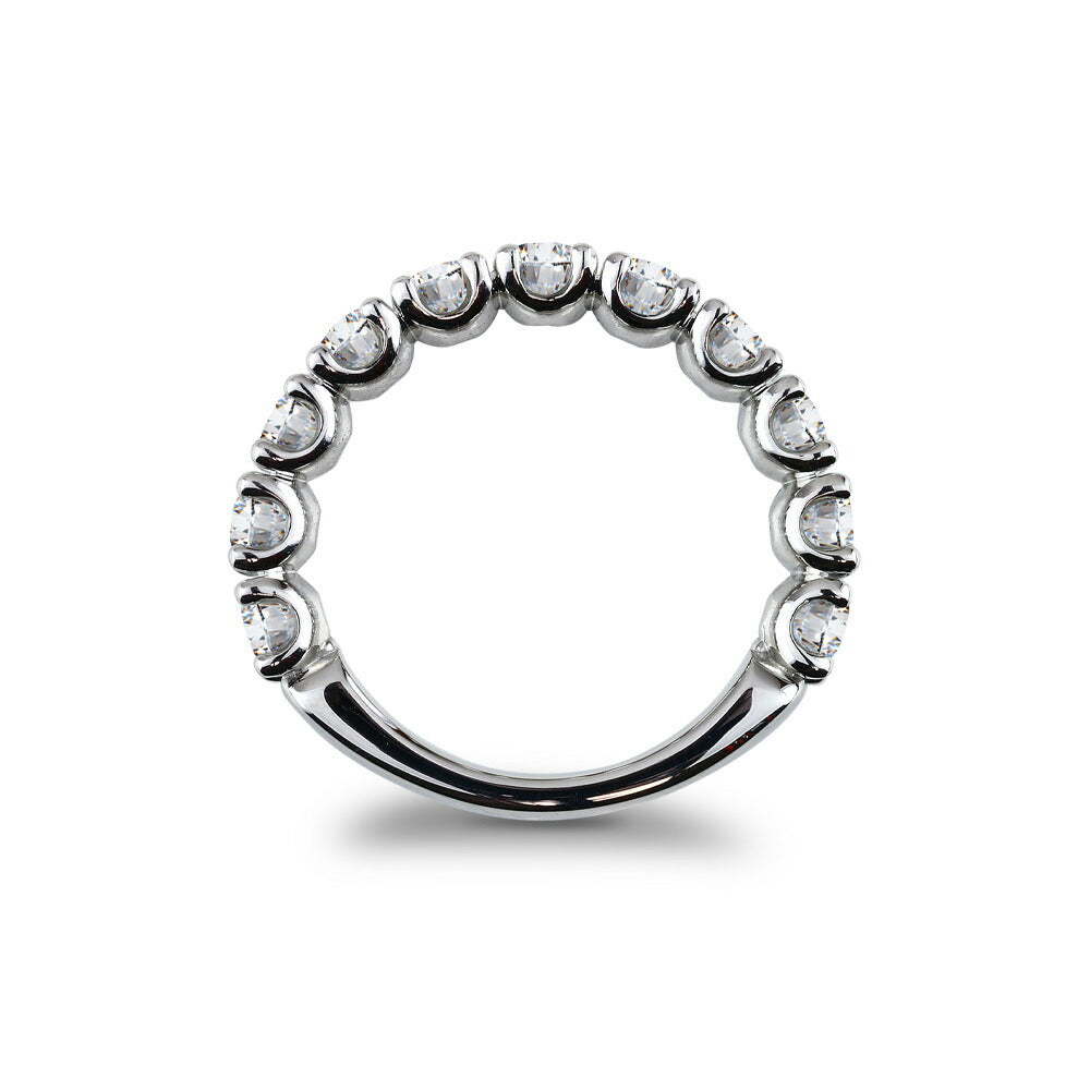 Pt900/K18 1.32ct モアサナイト 3/4エタニティリング 白背景の商品画像