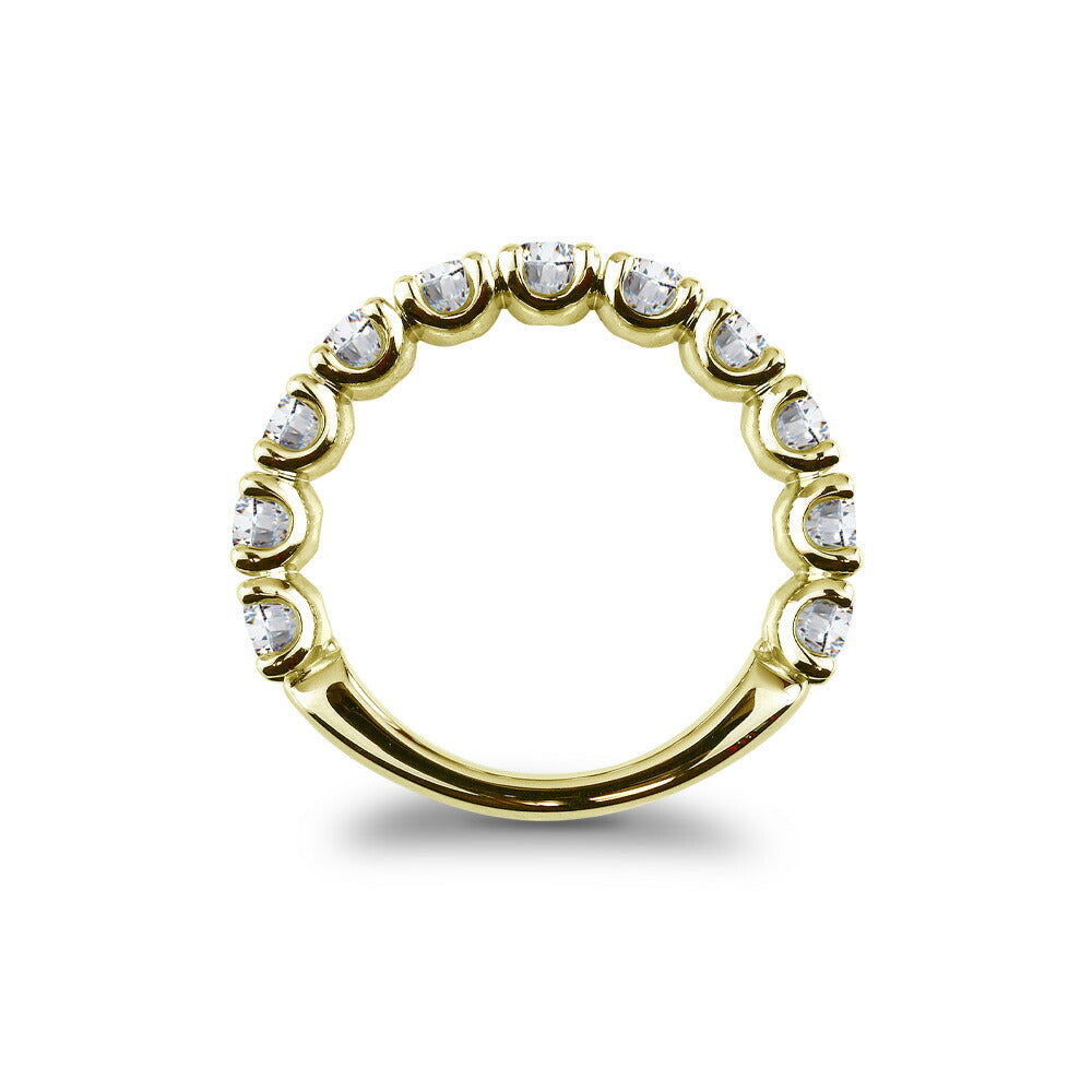 Pt900/K18 1.32ct モアサナイト 3/4エタニティリング 白背景の商品画像