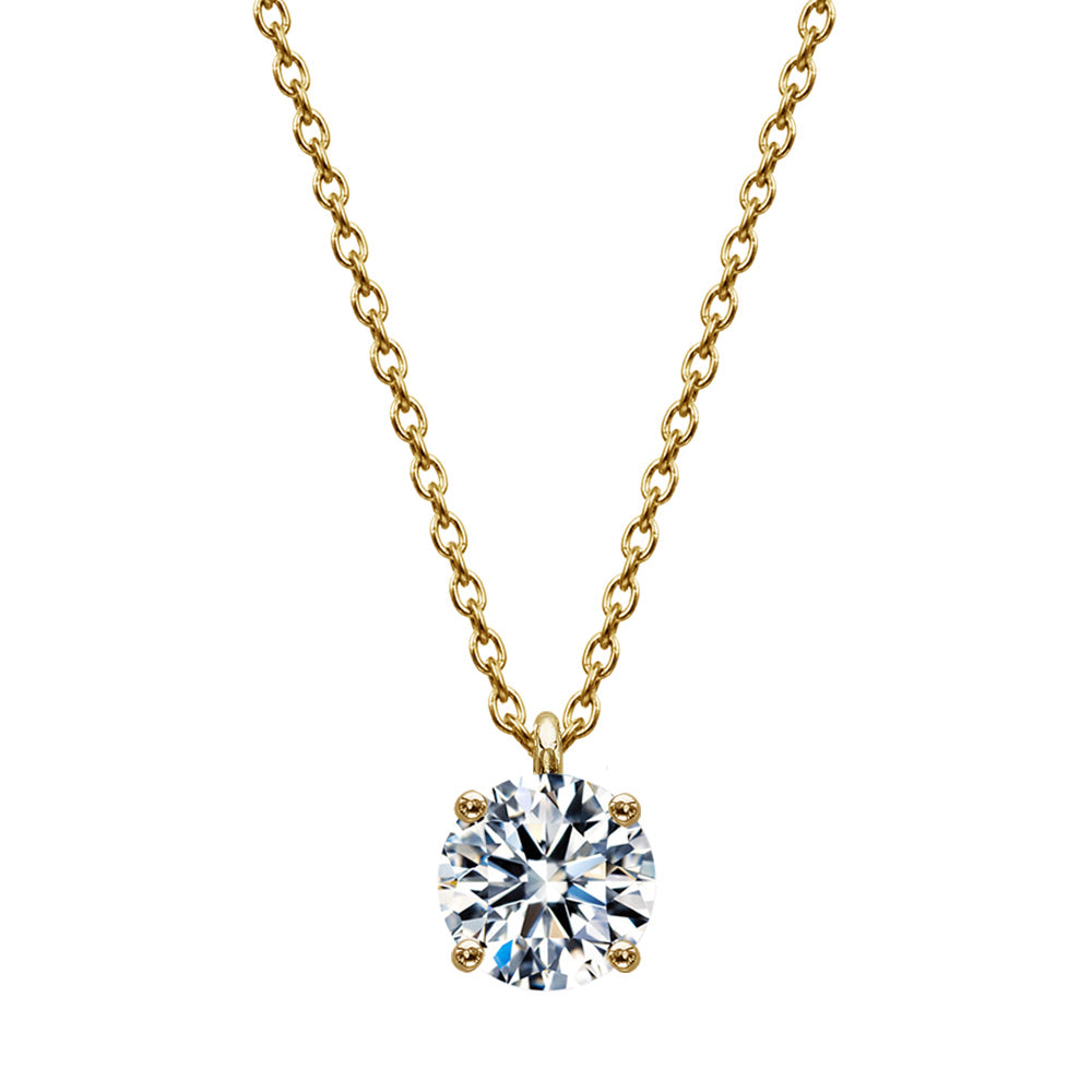 SV925 4本爪 CZ一粒ネックレス|0.5ct・1ct相当