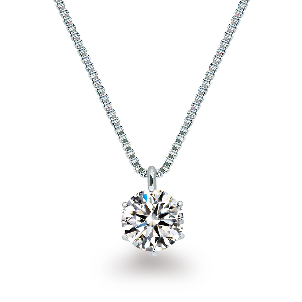 0.5ct ラボグロウンダイヤモンド 6本爪ネックレス