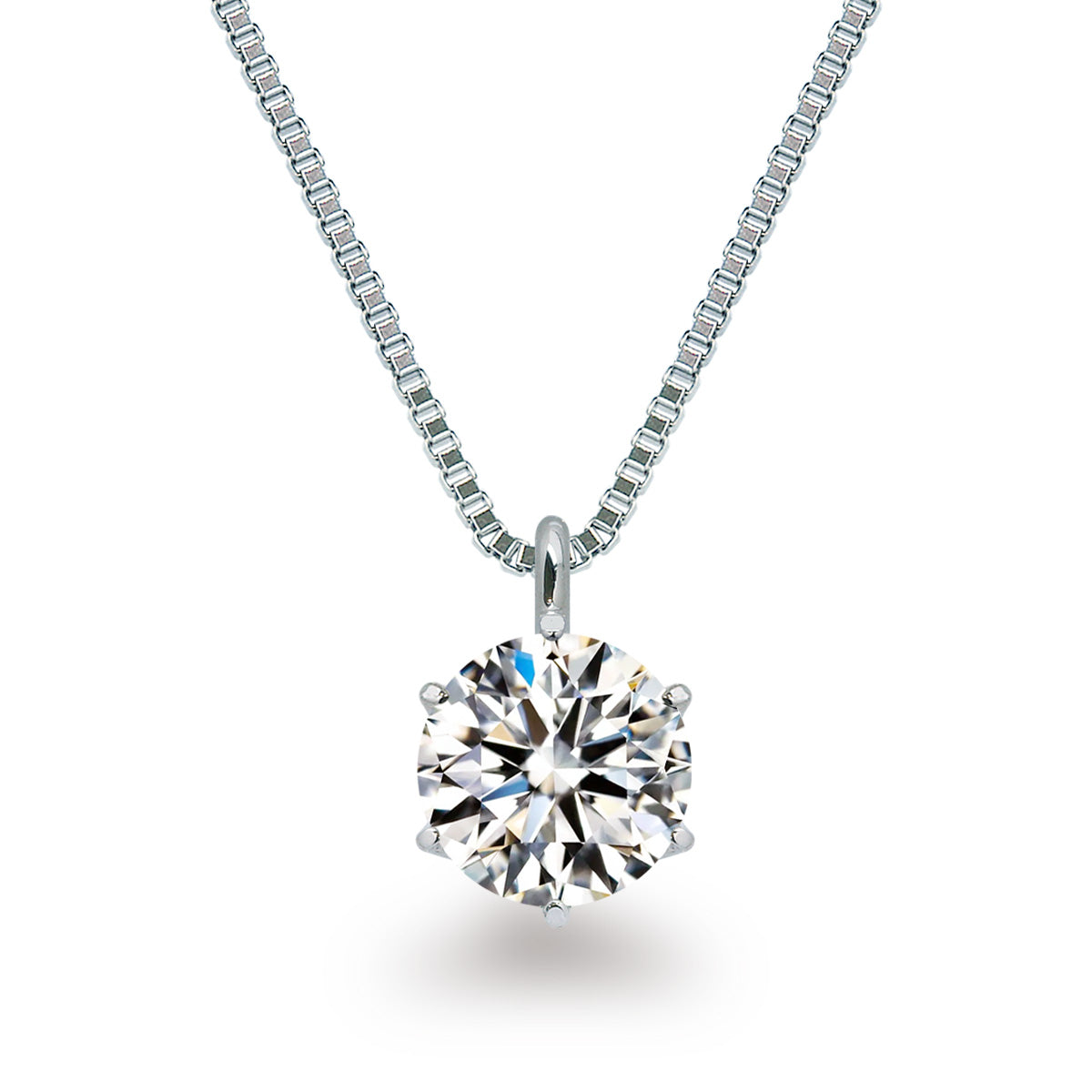 1ct Lab-Grown Diamond 6-Prong Necklace