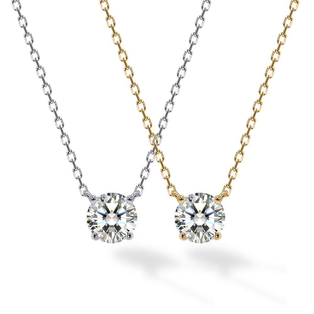 SV925 両吊り CZ一粒ネックレス|ダイヤ換算0.3ct・0.5ct・1ct相当