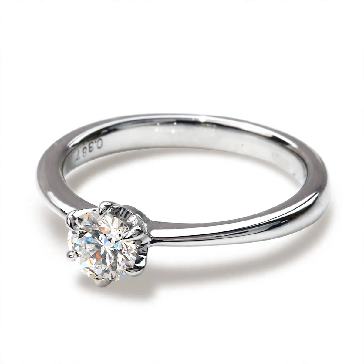 0.3ct Moissanite Six-Prong Solitaire Ring | SV925, Platinum/18K Gold Finish