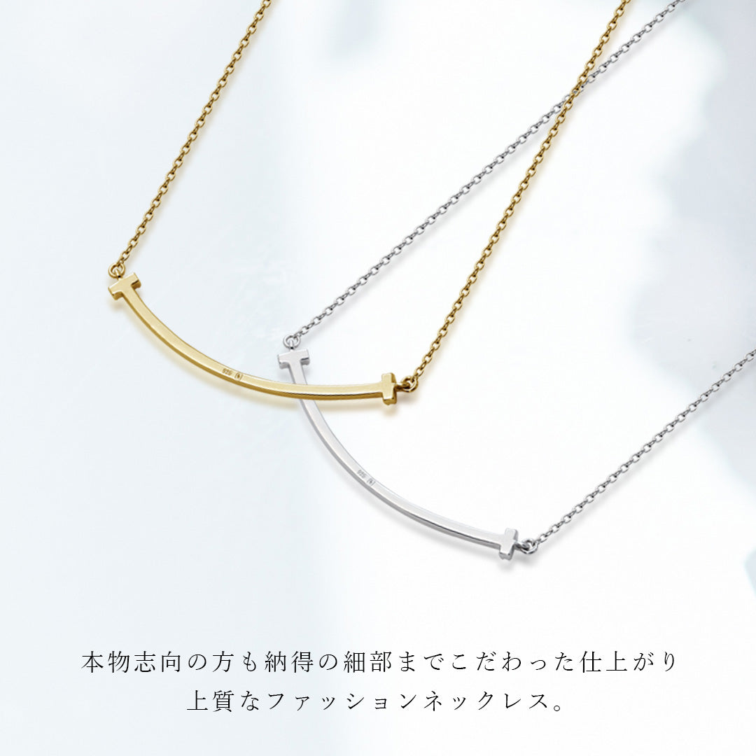 SV925 CZスマイルラインネックレス