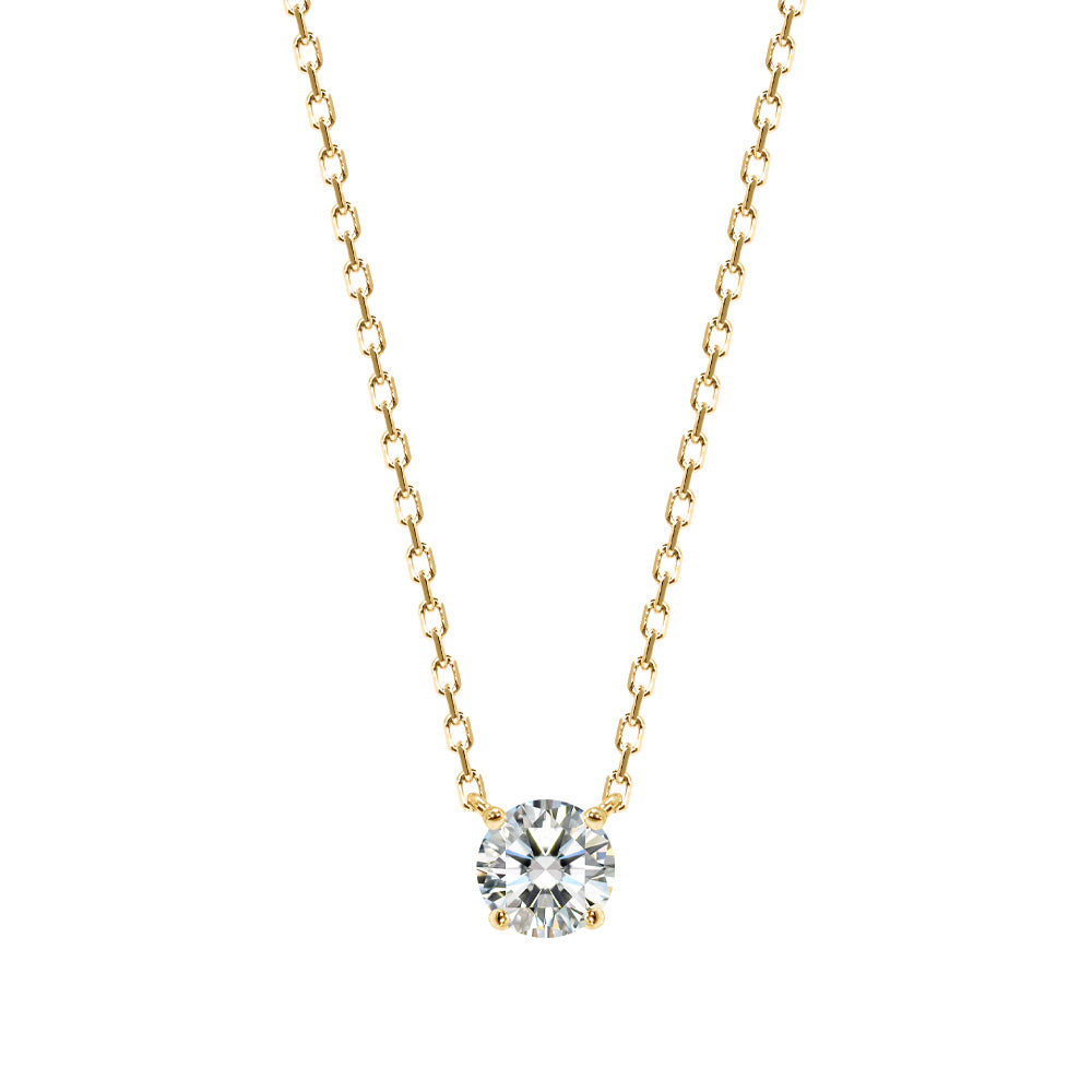 SV925 両吊り CZ一粒ネックレス｜ダイヤ換算0.3ct・0.5ct・1ct相当