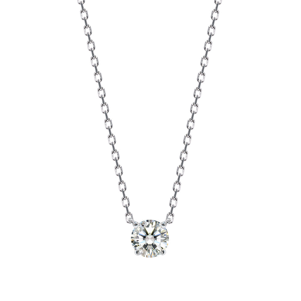 SV925 両吊り CZ一粒ネックレス｜ダイヤ換算0.3ct・0.5ct・1ct相当